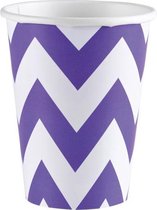 feestbekers Waves 266 ml 8 stuks paars