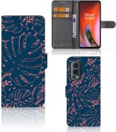 Smartphone Hoesje OnePlus Nord 2 5G Bookcase Palm Leaves
