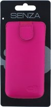 Hoesje - Senza - Slide Serie - Echt Leer Insteekhoes - Neon Pink - Hoesje Geschikt Voor