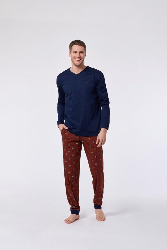 Woody Heren pyjama donkerblauw