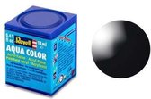 Revell Aqua #7 Black - Gloss - RAL9005 - Acryl - 18ml Verf potje