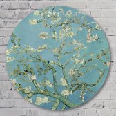 Amandelbloesem - Vincent van Gogh - 70 cm Aluminium Muurcirkel - Bloemen en Planten - Wanddecoratie - Rond Schilderij - Wandcirkel