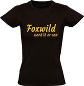 Foxwild Dames t-shirt | Peter Gillis | Massa is kassa | Hatseflatse | Zwart