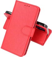 Hoesje Geschikt voor iPhone 13 Mini - Kaarthouder Book Case Telefoonhoesje - Rood