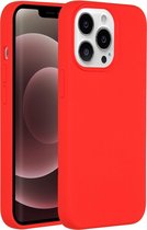 Accezz Hoesje Siliconen Geschikt voor iPhone 13 Pro Max - Accezz Liquid Silicone Backcover - Rood