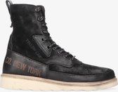 Yellow cab | Wings 5-b black high lace up boot -  prefabricated sole with natural welt | Maat: 44