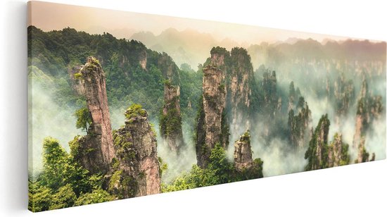 Artaza Canvas Schilderij Zhangjiajie Klif Bergen In China - 60x20 - Foto Op Canvas - Canvas Print