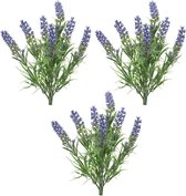 3x stuks lavandula/lavendel kunstplant 34 cm bosje/bundel - Kunstplanten/nepplanten