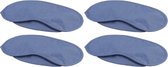 Set van 4x stuks blauw verduisterend oogmasker met 2 banden - Slaapmaskers/Reismaskers - Handig voor op reis/vakantie