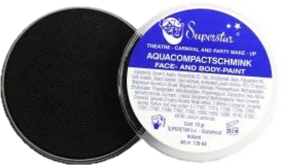 Superstar Waterschmink Black 16 Gram Zwart — afbeelding 6