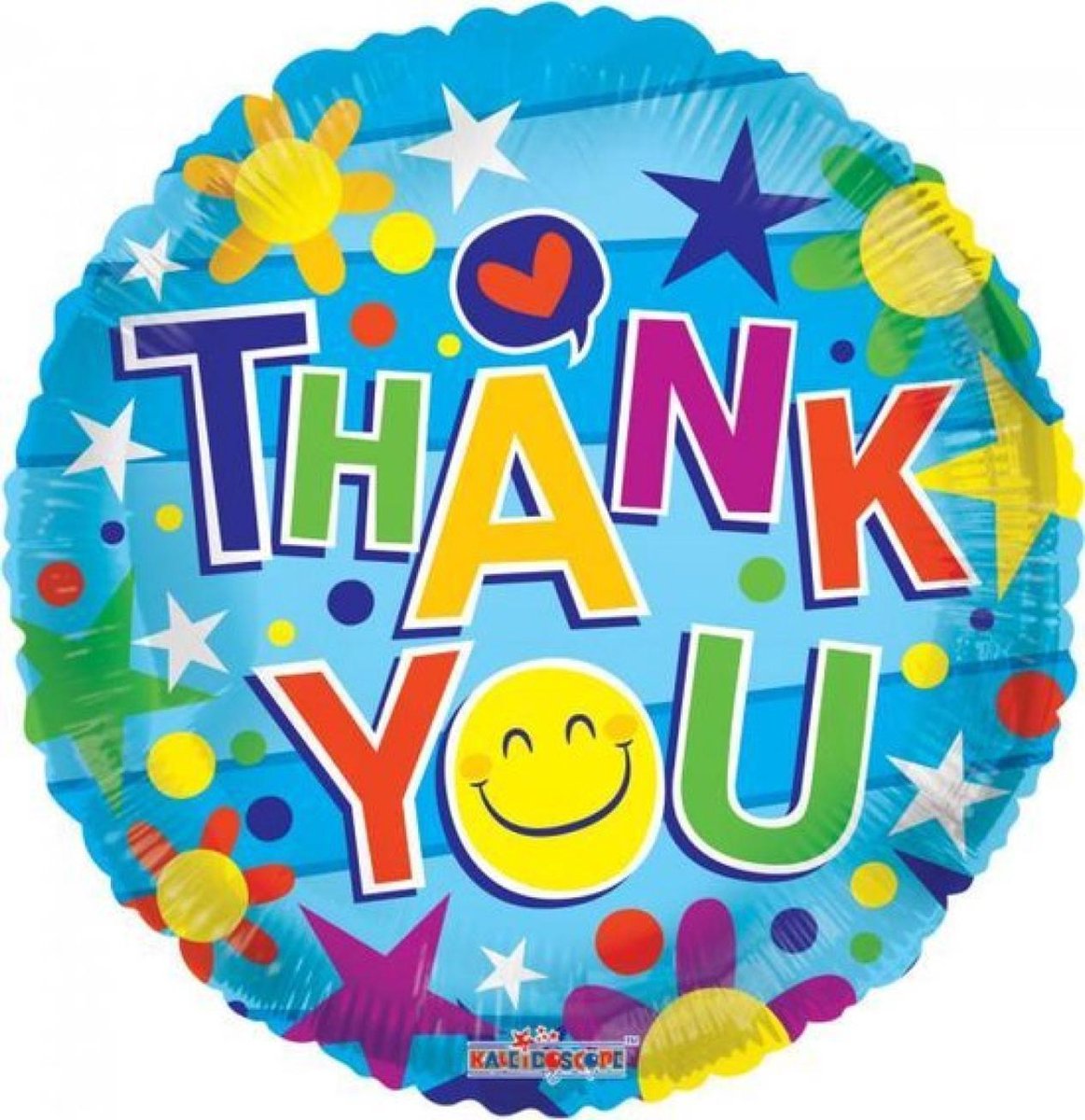Kaleidoscope Folieballon Thank You Junior 18 Cm