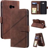 Voor Samsung Galaxy A5 2017 Skin Feel Business Horizontale Flip PU Lederen Case met Houder & Multi-kaartsleuven & Portemonnee & Lanyard & Fotolijst (Bruin)