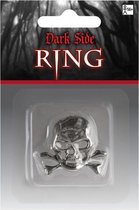ring Skull Ghotic 11,5 x 7,5 cm staal zilver