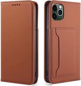 iPhone XS Max Book Case Hoesje met Magnetische Sluiting - PU Leer - Pasjeshouder - TPU - Apple iPhone XS Max - Bruin