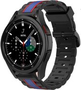 Strap-it Samsung Galaxy Watch 4 Classic 42mm Special Edition Band - zwart/blauw
