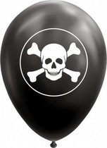 ballonnen skull 12 cm latex zwart 8 stuks