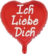 folieballon 'Ich liebe dich' hartvorm 45 cm rood/ wit