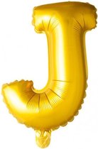 folieballon Letter J 41 cm goud