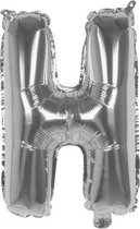 ballon letter H zilver 36 cm