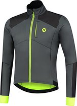 Rogelli HI VIS Winterjack - Heren - Fietsjack - Grijs/Fluor/Reflectie - Maat XL