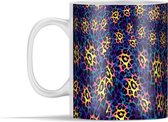 Mok - Luipaardprint - Vacht - Blauw - 350 ml - Beker