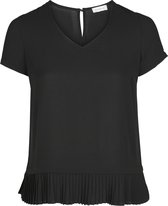 Promiss - Female - Blouse met plisséboord  - Zwart