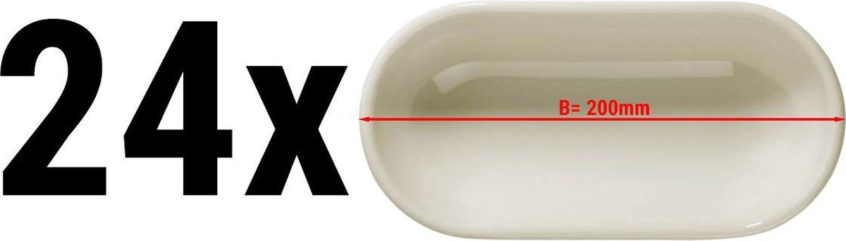 (24 stuks) TEOS - Schaal ovaal - 20 cm | GGM Gastro