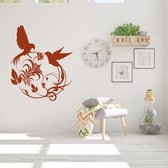 Muursticker Vogels - Bruin - 80 x 97 cm - slaapkamer woonkamer alle