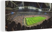 Canvas Schilderij Stadion - Publiek - Voetbal - 80x40 cm - Wanddecoratie