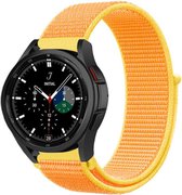 Strap-it Samsung Galaxy Watch 4 Classic 42mm nylon band - lichtgeel