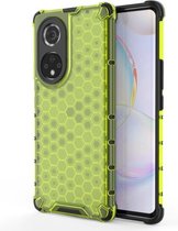 Voor Honor 50 Pro schokbestendige honingraat pc + TPU-beschermhoes (groen)