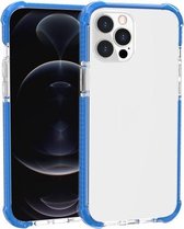 Vierhoekige schokbestendige TPU + acryl beschermhoes voor iPhone 13 Pro (blauw)