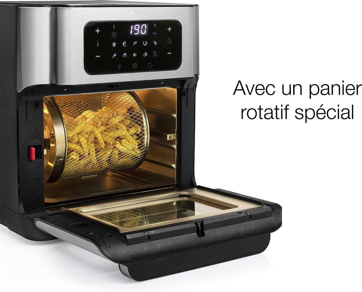 Princess Airfryer Oven 182065 - Heteluchtfriteuse en Oven in één - Groot 10 liter - 3 bakplaten - Rotisseriemand - RVS - Touchscreen — afbeelding 6
