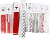 Papieren vlechtstroken, zwart, rood, zilver, wit, L: 45+86+100 cm, d: 6,5+11,5+18 cm, B: 15+25+40 mm, 18 doos/ 1 doos