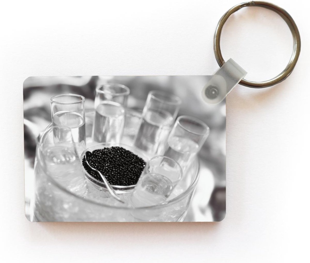 Sleutelhanger - Glazen wodka met kaviaar - Plastic - TheKeyMeister