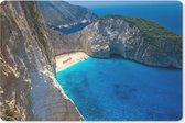 Muismat Navagio Beach - Navagio-strand met schipbreuk tegen zonsondergang muismat rubber - 60x40 cm - Muismat met foto