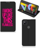 Bookcase met quotes Google Pixel 4a Smart Cover Woke Up