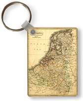Porte-clés Cartographie du monde du passé - Carte sale des Nederland - Bas Porte - clés en plastique - Porte-clés rectangulaire avec photo