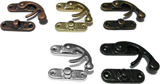 Set de 30 serrures à boîte métallique (taille 3, noir)