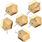 Set van 28 houten punaises, polygonen, in 2 doosjes