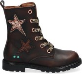 Bunnies JR 221861-519 Meisjes Biker Boots - Bruin - Leer - Veters