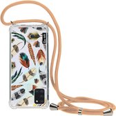 Casetastic Samsung Galaxy A21s (2020) Hoesje met koord - Lanyard Case - Feathers Multi Print