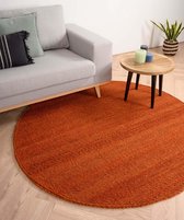 Rond wollen vloerkleed Lett - cognac 190 cm rond