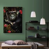 Poster Jungle Gorilla - Dibond - Meerdere Afmetingen & Prijzen | Wanddecoratie - Interieur - Art - Wonen - Schilderij - Kunst