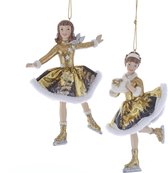 Set van 13cm Schaatsende meisjes ornamenten