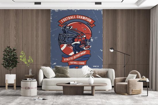 Papier peint - Papier peint photo peint Rugby - Homme - Rétro - Citation - Largeur 200 cm x Hauteur 300 cm