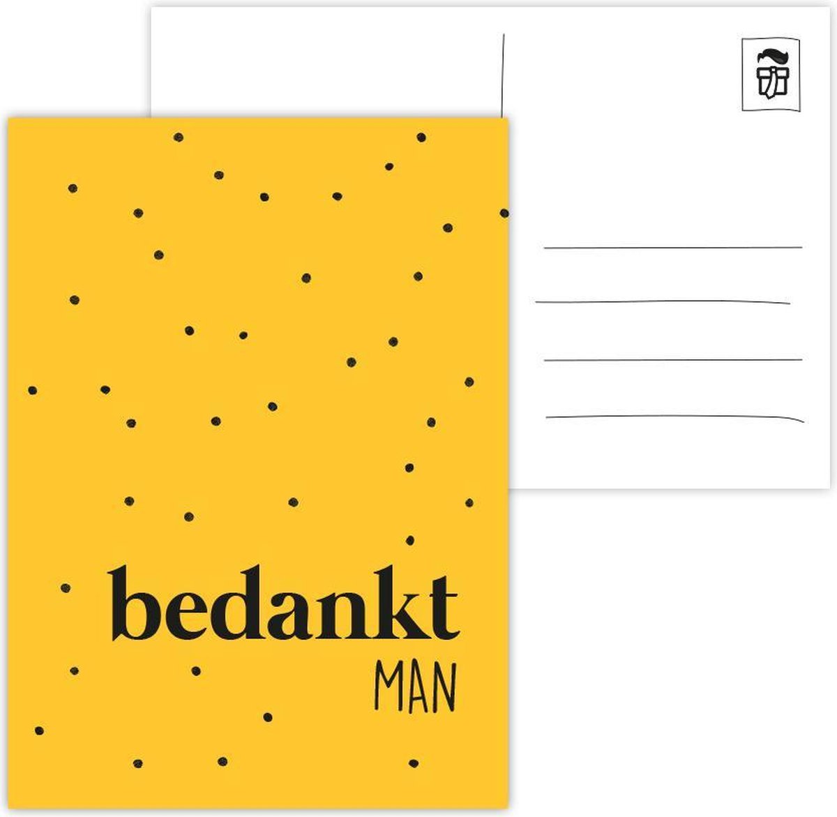Bedankt man ansichtkaart