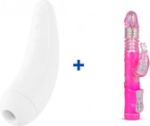 Satisfyer Curvy 2+ - Wit - Luchtdruk Vibrator + Stotende Rabbit Vibrator - Tarzan Vibrator