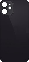 iPhone 12 - Achterkant glas / Back cover glas / Behuizing glas - Big Hole - Zwart