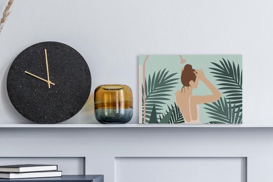 Toile Peinture Été - Femme - Douche - 30x20 cm - Décoration murale